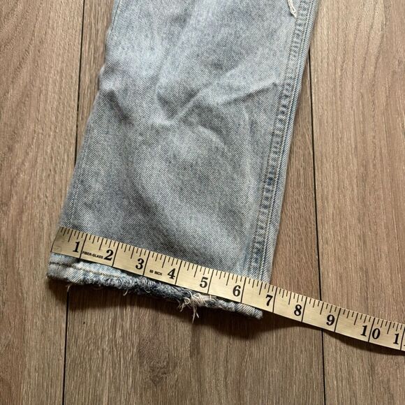 Agolde Jeans Adult 26 Blue Denim Riley High Rise Straight Crop Faded Distressed - Picture 6 of 14